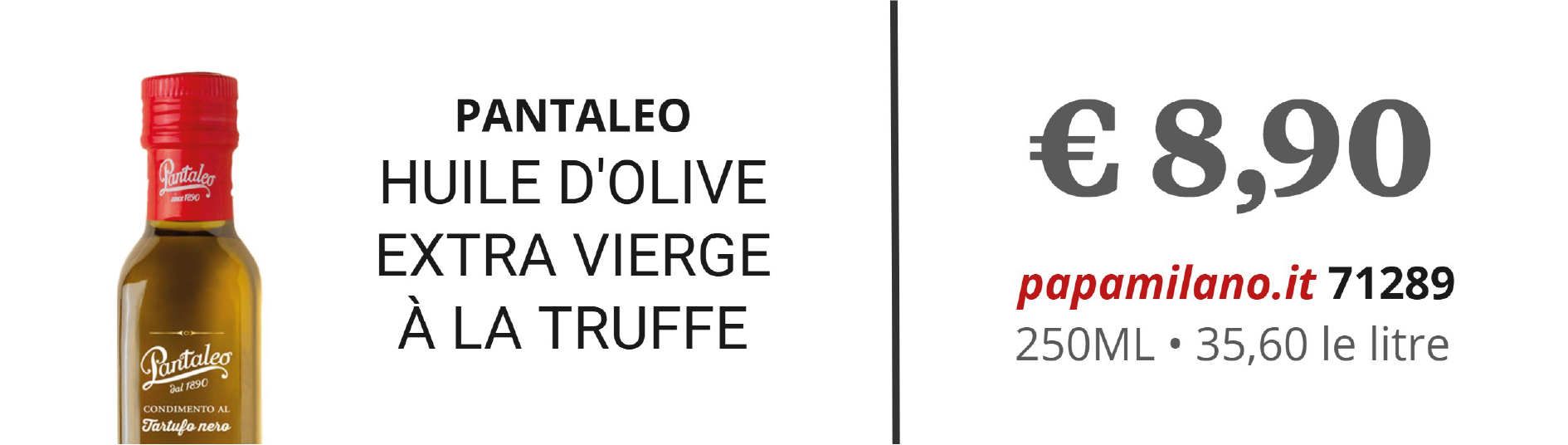 PANTALEO HUILE D'OLIVE EXTRA VIERGE À LA TRUFFE